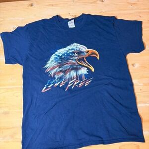 Bold vintage-style Live Free Eagle Tee Size L